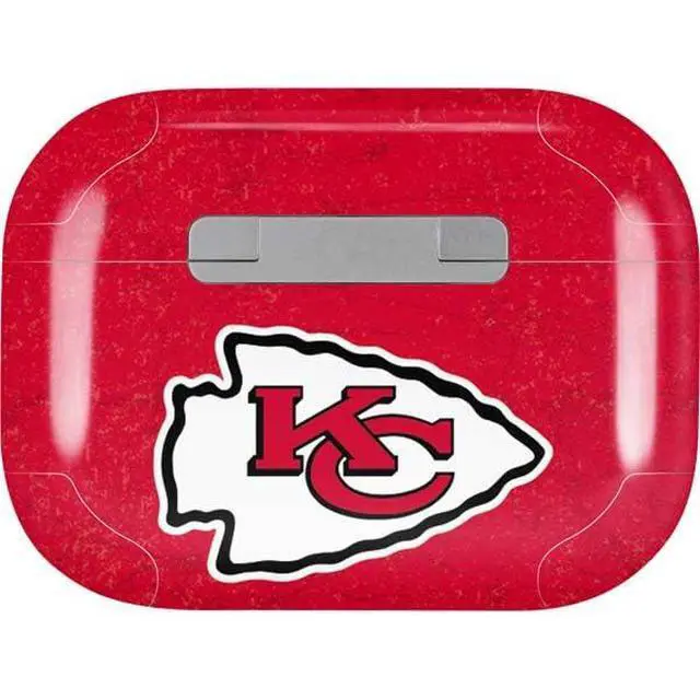 Alt view image 2 of 4 - Decal Audio Skin Compatible with AirPods Pro 2nd Gen - Officially Licensed NFL Kansas City Chiefs Distressed Design
