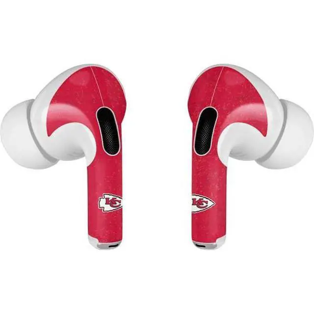 Alt view image 3 of 4 - Decal Audio Skin Compatible with AirPods Pro 2nd Gen - Officially Licensed NFL Kansas City Chiefs Distressed Design