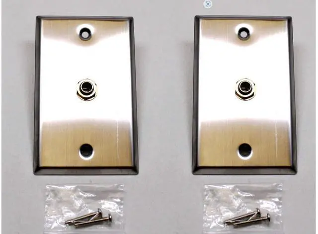 Main image of (2) Two Single Wall Plates w/NEUTRIK REAN NYS229 Mono 1/4" Jack Stainless Steel
