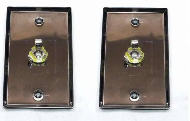 Alt view image 2 of 4 - (2) Two Single Wall Plates w/NEUTRIK REAN NYS229 Mono 1/4" Jack Stainless Steel
