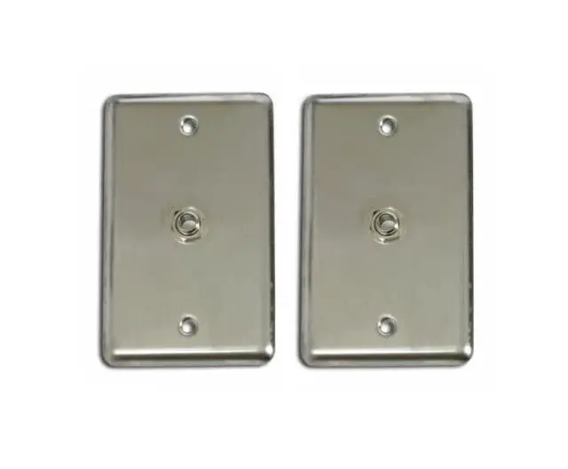 Alt view image 3 of 4 - (2) Two Single Wall Plates w/NEUTRIK REAN NYS229 Mono 1/4" Jack Stainless Steel
