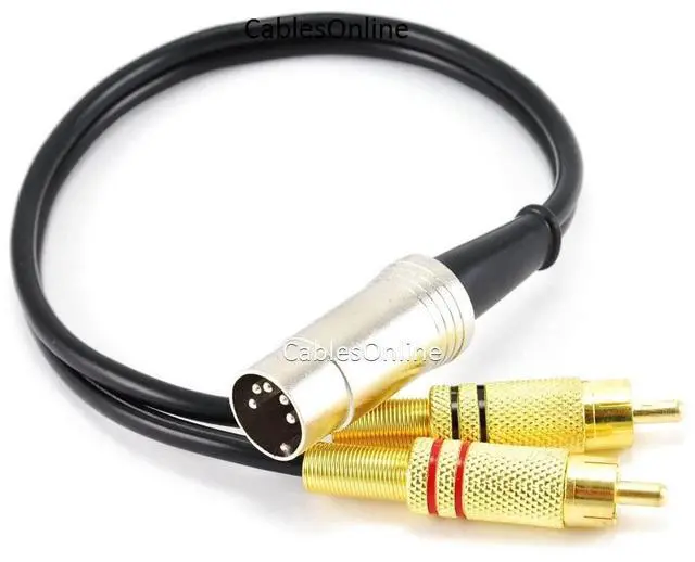 Main image of CablesOnline 1ft 5-Pin Din Male to 2-RCA Male Professional Grade Audio Cable for Bang & Olufsen, Naim, Quad...Stereo Systems (BO-201K)