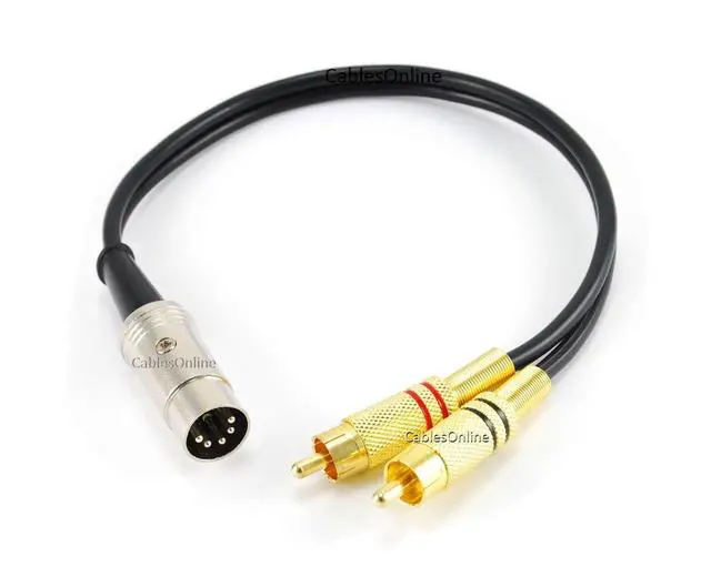Alt view image 2 of 2 - CablesOnline 1ft 5-Pin Din Male to 2-RCA Male Professional Grade Audio Cable for Bang & Olufsen, Naim, Quad...Stereo Systems (BO-201K)