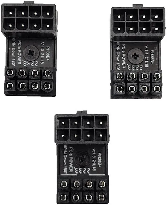 Main image of PCIe 8-Pin 180 Degree Angled GPU Power Adapter, Reverse Version (3-Pack) (G08-PCIERVS-3)
