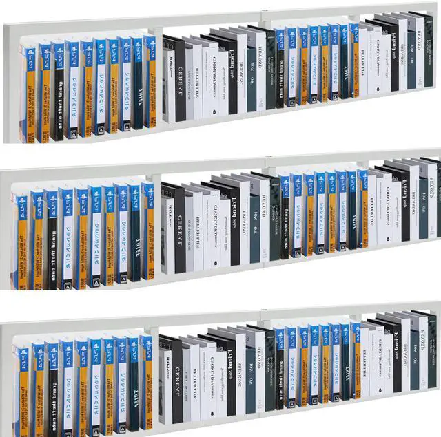 Main image of CD Storage Shelf, 34 Inch Media Storage Rack, Cube Storage Organizer Floating Shelf, Wall Mounted Video Games CD DVD Organizer Metal Shelf for Study, Bedroom,Office,Living room (3 Pcs, White)