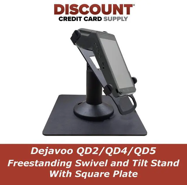 Alt view image 2 of 6 - Dejavoo QD2, QD4 & QD5 Low Freestanding Swivel and Tilt Stand with Square Plate