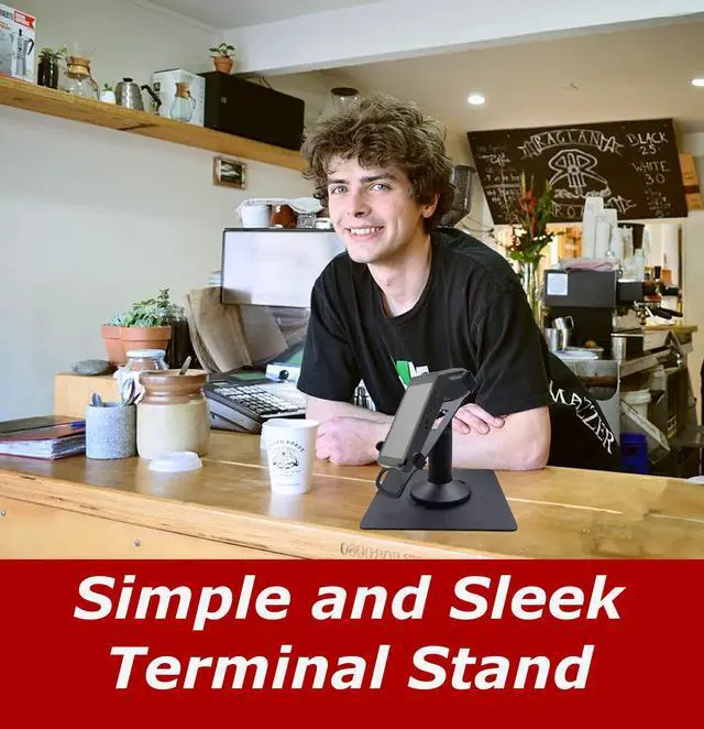 Alt view image 4 of 6 - Dejavoo QD2, QD4 & QD5 Low Freestanding Swivel and Tilt Stand with Square Plate