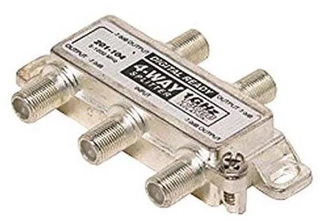 Main image of 4-Way Digital Ready Splitter 1 GHz 130 dB HDTV Coaxial Voice Data Modem Converter Balanced Digital Port All Ports DC Blocked High Performance UHF VHFTV Antenna Combiner, 5-1000MHz RF