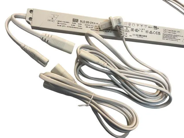 Alt view image 7 of 7 - C7/C8 Y-Splitter Power Cable Kit for Gondola LED Lighting | C7 to C8 Y-split + extension cable. Plug & play, fits gondola lighting systems. UL-rated