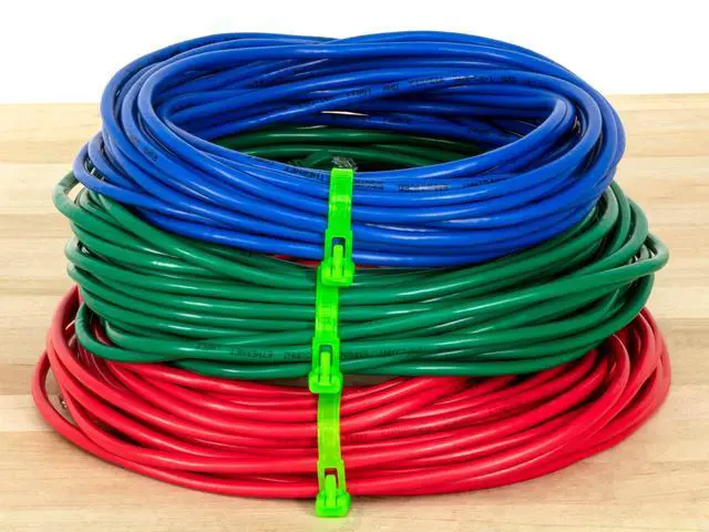 Alt view image 3 of 4 - 12 Inch Fluorescent Green Standard Releasable Cable Tie - 100 Pack