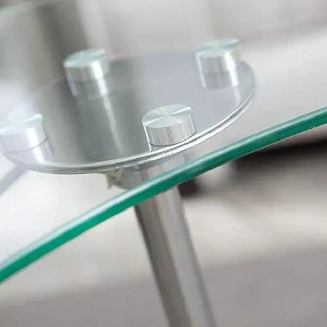 Alt view image 2 of 5 - Clear Glass and Aluminum Laptop Stand with Casters