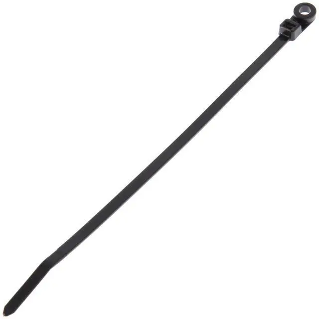 Main image of PLC2S-S6-C0 Pan-Ty Locking Clamp Tie, Standard, #6 Screw, 7.9-Inch Length, Weather Resistant Nylon 6.6, Black (100-Pack)