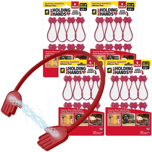 Main image of Magnetic Silicone Zip Ties, 4 Pack, 32 Pcs, Reusable