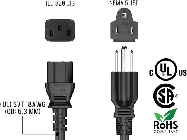 Alt view image 2 of 4 - UL 10ft 3-Prong AC Power Cord Compatible with Rane System One/One MKII/Performer/Four/Twelve MKII/Seventy DJ Controller Turntable DJ Mixer Replacement Charging Cable