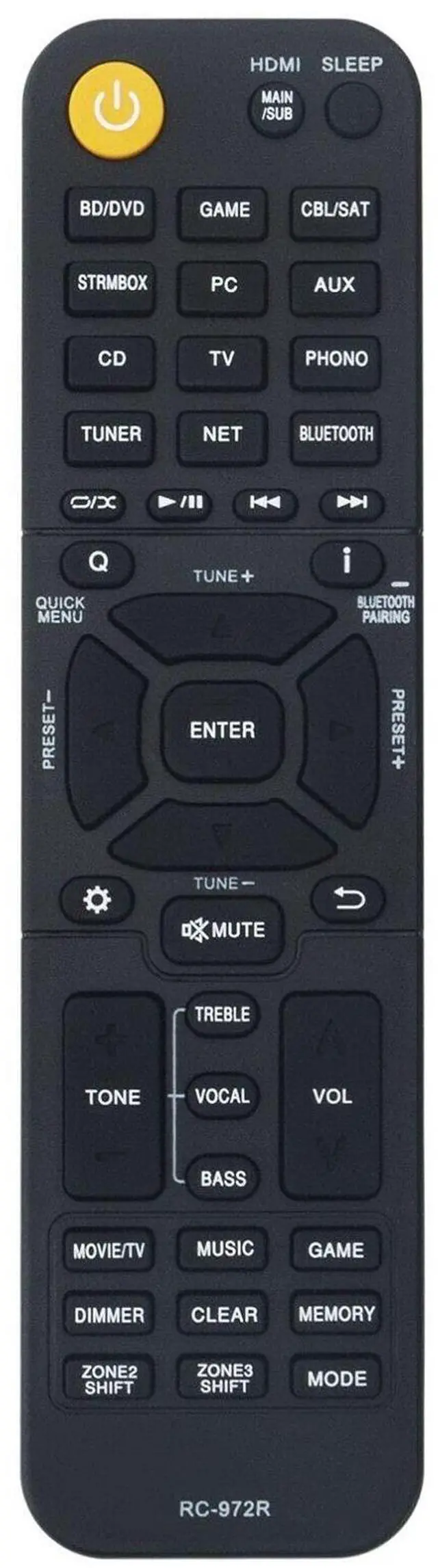 Main image of Replacement Remote Control Controller for Pioneer VSX-534 5.2-Ch HDR10 Home Audio Smart AV Receiver