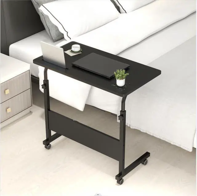 Alt view image 2 of 6 - 31.5 inch Adjustable Mobile Bed Table Portable Laptop Computer Stand Desks with Tablet Slot Cart Tray, Black