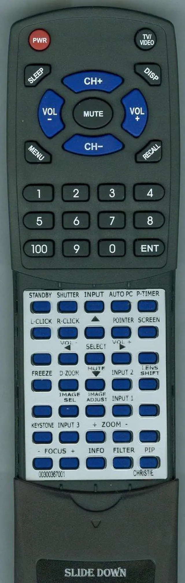 Main image of Replacement Remote Control for Christie 00300367001, LWU505, MXCG