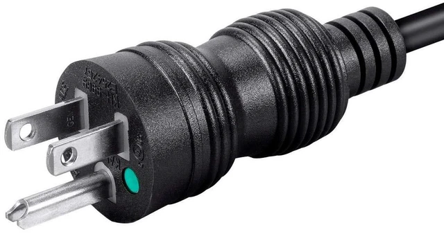 Alt view image 3 of 5 - Hospital-Grade Power Cord - 10 Feet - Black | NEMA 5-15P to IEC-320-C13 | 16AWG | 10A