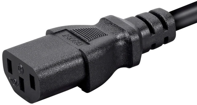 Alt view image 4 of 5 - Hospital-Grade Power Cord - 10 Feet - Black | NEMA 5-15P to IEC-320-C13 | 16AWG | 10A