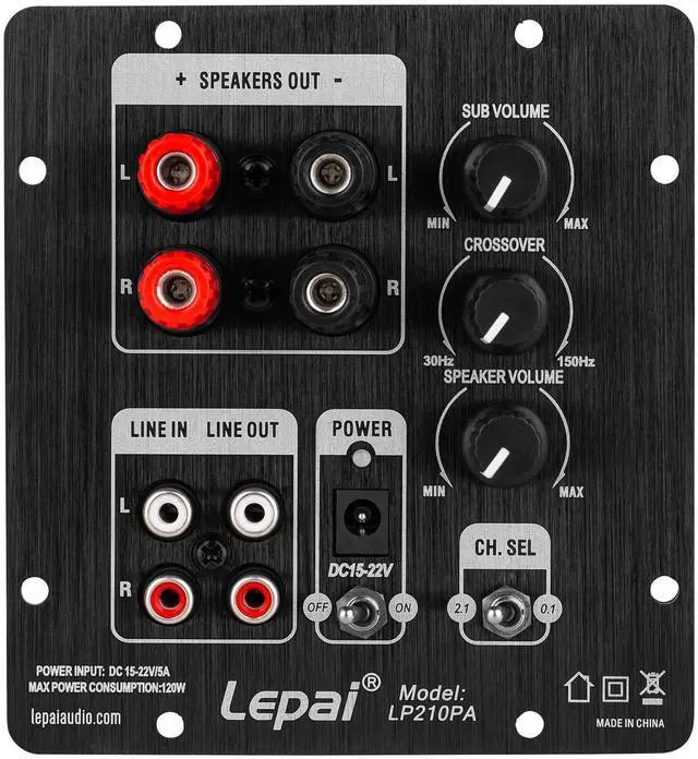 Main image of LP210PA 2x30W + 60W 2.1 Channel Mini Plate Amplifier TPA3118