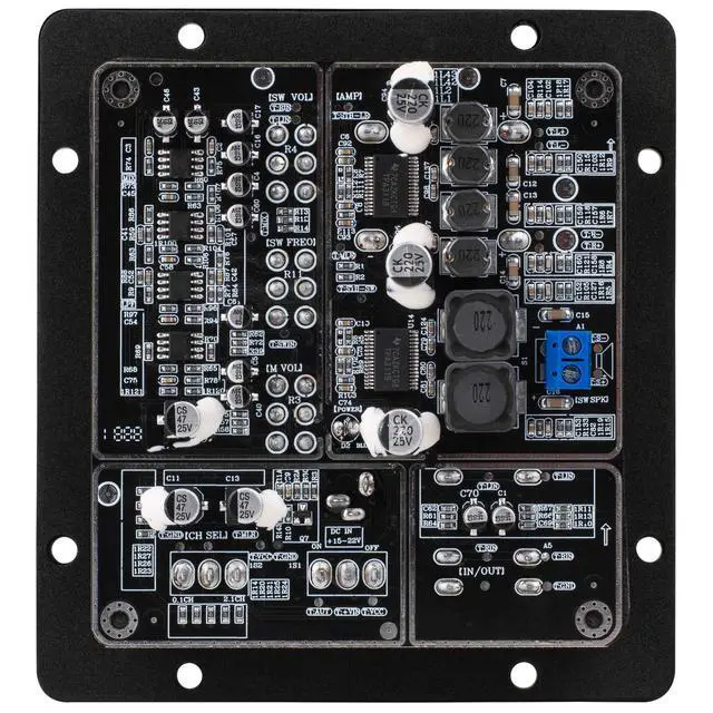 Alt view image 2 of 3 - LP210PA 2x30W + 60W 2.1 Channel Mini Plate Amplifier TPA3118