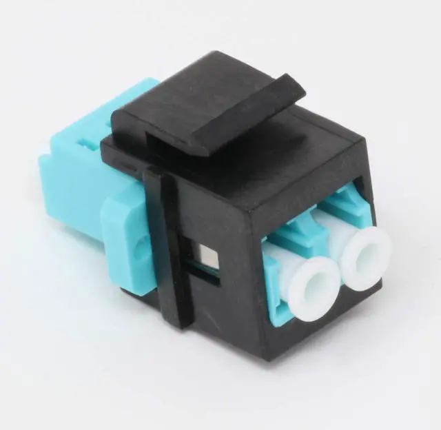 Main image of Fiber Optic Keystone Coupler Jack LC Duplex Multimode 10GB - Black