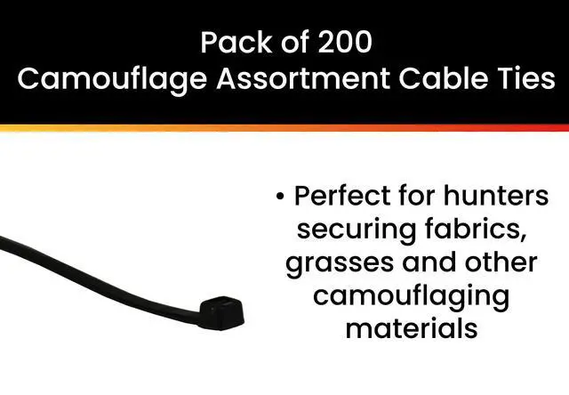 Alt view image 3 of 6 - Pro Tie CAM200 Camouflage Assortment Cable Ties, Pack of 200
