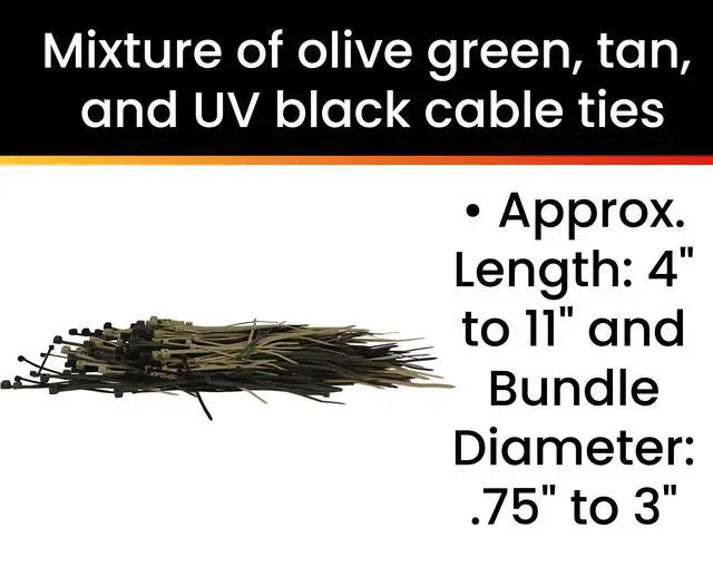 Alt view image 4 of 6 - Pro Tie CAM200 Camouflage Assortment Cable Ties, Pack of 200