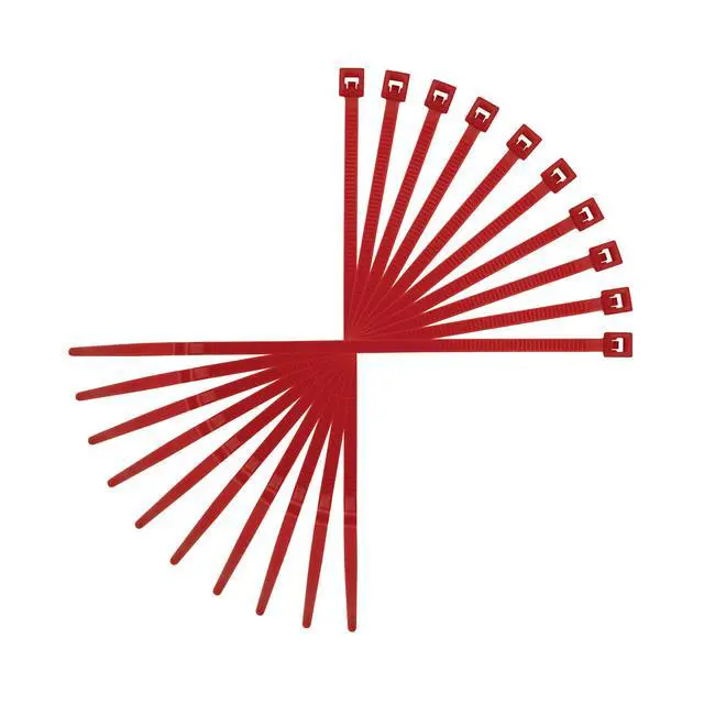 Alt view image 2 of 5 - 4 Inch Cable Ties, 18 Pound Tensile Strength, Made in the USA, MS3367-4-0, UL Listed, CSA Certified, CE and RoHS Compliant (10, Red)