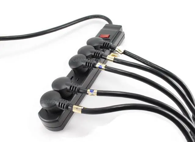 Alt view image 2 of 5 - CablesOnline 12in Flat Plug Power Extension Cord/Cable, NEMA 5-15P to 5-15R (5 Pack) (PC-S0412-5)
