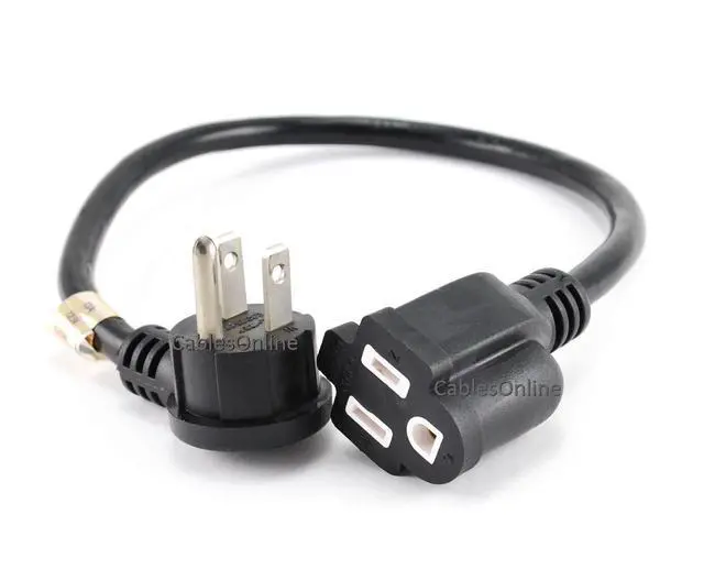 Alt view image 5 of 5 - CablesOnline 12in Flat Plug Power Extension Cord/Cable, NEMA 5-15P to 5-15R (5 Pack) (PC-S0412-5)