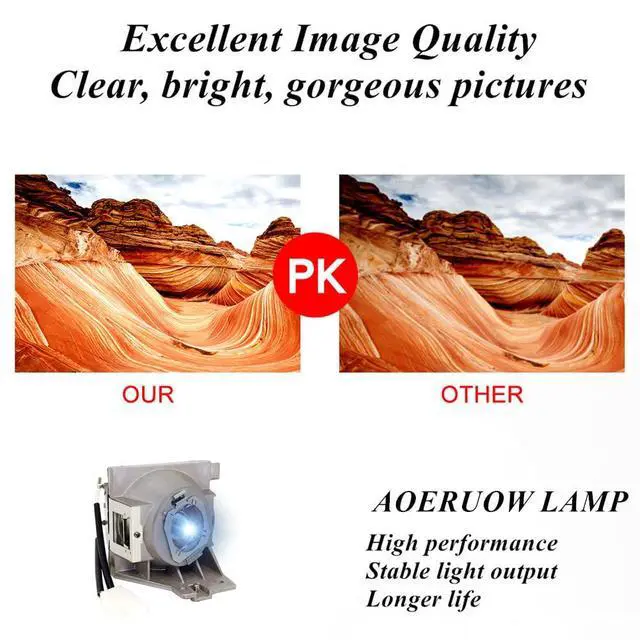 Alt view image 4 of 7 - 5J.JGT05.001 / 5J.JND05.001 / 5J.JLT05.001 / 5J.JLV05.001 / 5J.JNG05.001 Replacement Lamp Bulb with Housing for BenQ MX560,MH733,TH671ST,TH585P,EH600,EW800ST,TH575,MH560 Projectors