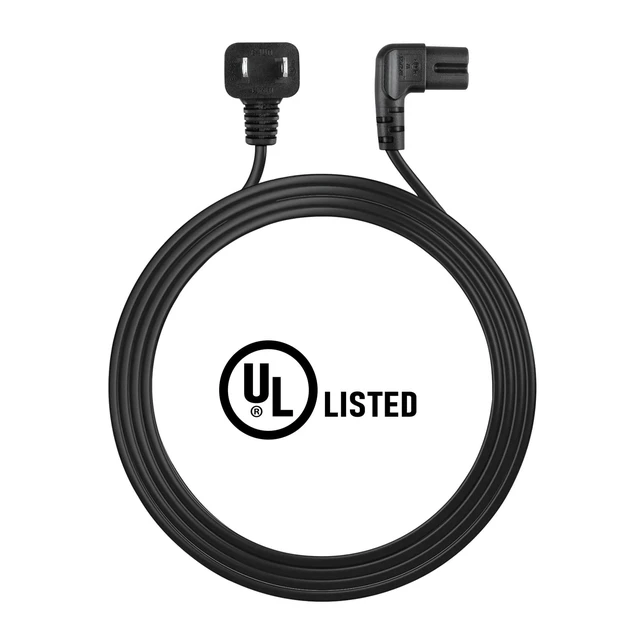 Alt view image 3 of 5 - 6ft UL Listed 2-Prong Power Cord Compatible with LED LCD TV Vizio Samsung LG Sharp Wall AC Power Cord