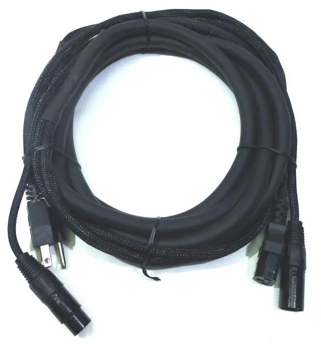 Alt view image 4 of 4 - 15 Ft / 4.54M Siamese Cable AC Power & XLR Audio Cable for Power Speakers