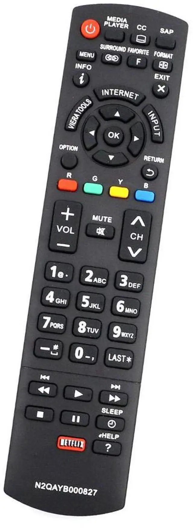 Main image of New N2QAYB000827 Replaced Remote Control for Panasonic TC-P50S60 TC-P55S60 TC-P60S60 TV