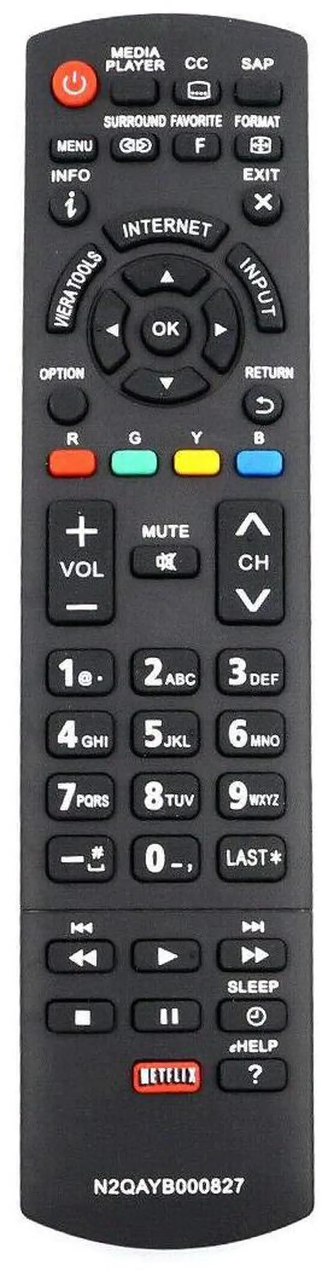 Alt view image 2 of 4 - New N2QAYB000827 Replaced Remote Control for Panasonic TC-P50S60 TC-P55S60 TC-P60S60 TV