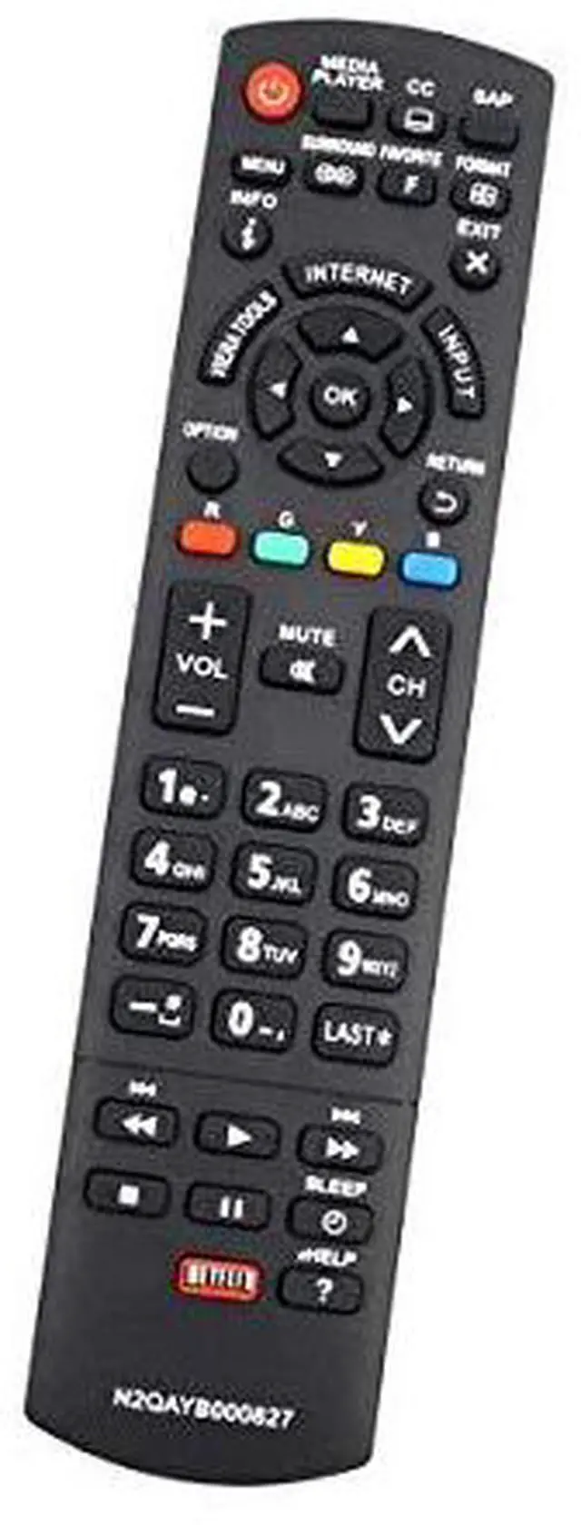 Alt view image 4 of 4 - New N2QAYB000827 Replaced Remote Control for Panasonic TC-P50S60 TC-P55S60 TC-P60S60 TV