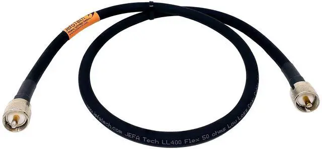 Main image of Low Loss 400 Flex Coaxial Cable Assembly- UHF Male - PL-259 - for Ham and CB - 3 feet