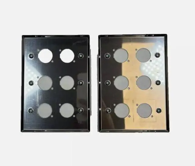 Alt view image 4 of 6 - (2) Two Triple Gang Wall Plate for Six XLR Male/Female "D" Stainless Steel