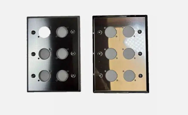 Alt view image 5 of 6 - (2) Two Triple Gang Wall Plate for Six XLR Male/Female "D" Stainless Steel