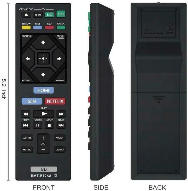 Alt view image 2 of 3 - Replacement Remote Control Controller for Sony BDPS3700 BDP-S3700 Streaming Blu-Ray Disc Player