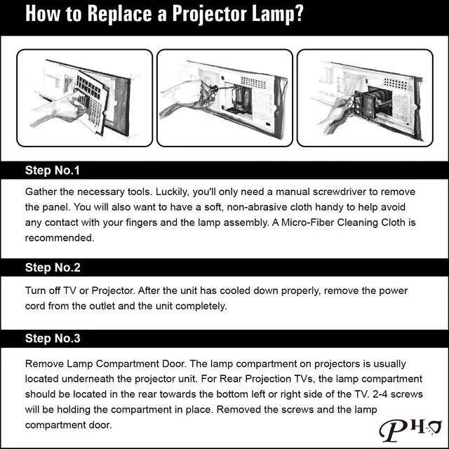 Alt view image 3 of 5 - Original 915B441001 Replacement TV Lamp with Housing for Mitsubishi WD-65C10, WD-73C10, WD-73638, WD-73738, WD-73838, WD-82738, WD-82838 (Powered by Osram P-VIP)