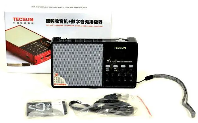 Main image of D3 Rechargeable FM Radio with ETM, MP3 Player with Built-in Micro SD Card Slot & Portable Hi-Fi Speaker with DSP Bass for Desktop & Laptop Computers, Color Black