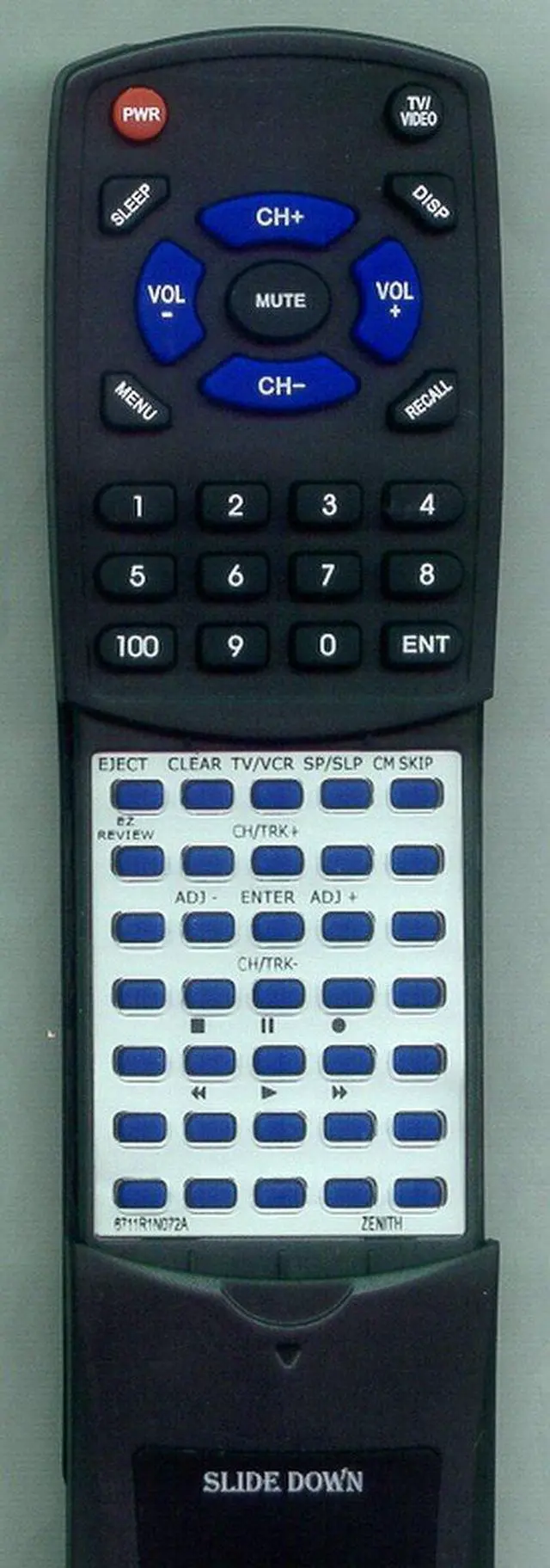 Main image of Replacement Remote Control for Zenith 6711R1N072A, VRE4222, EC980CM, EC480CM, VRE4122
