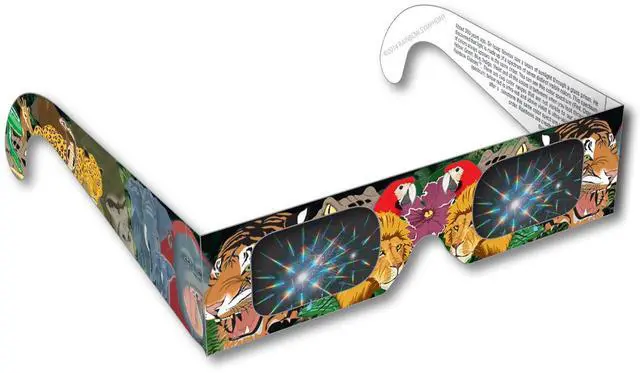 Main image of Rainbow 3D Fireworks Glasses - Animal Design, Package of 25