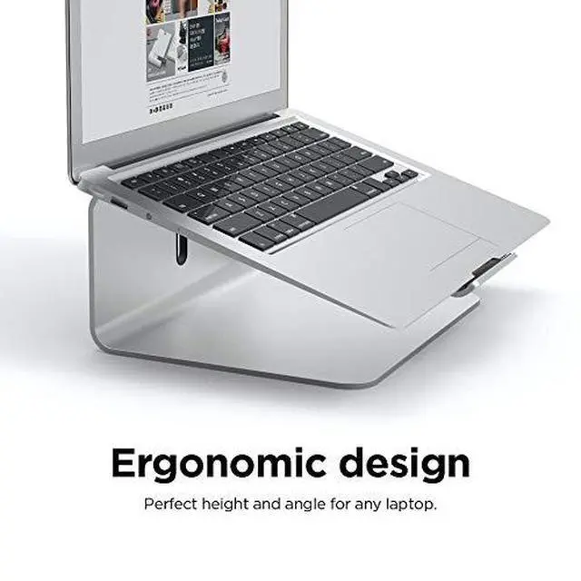 Alt view image 2 of 7 - L2 Laptop Stand for Laptop Computers | Ergonomic Design, Premium Aluminum Material, Desk Organization for Laptop Computers (Silver)