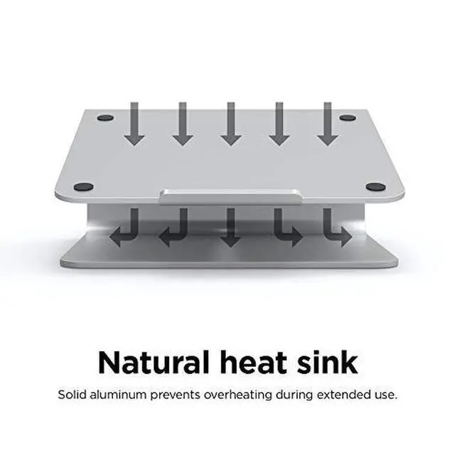 Alt view image 3 of 7 - L2 Laptop Stand for Laptop Computers | Ergonomic Design, Premium Aluminum Material, Desk Organization for Laptop Computers (Silver)