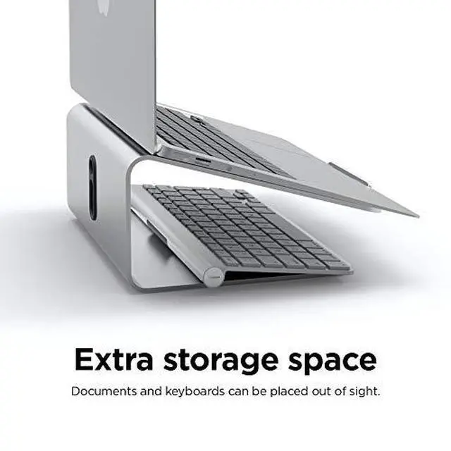 Alt view image 5 of 7 - L2 Laptop Stand for Laptop Computers | Ergonomic Design, Premium Aluminum Material, Desk Organization for Laptop Computers (Silver)