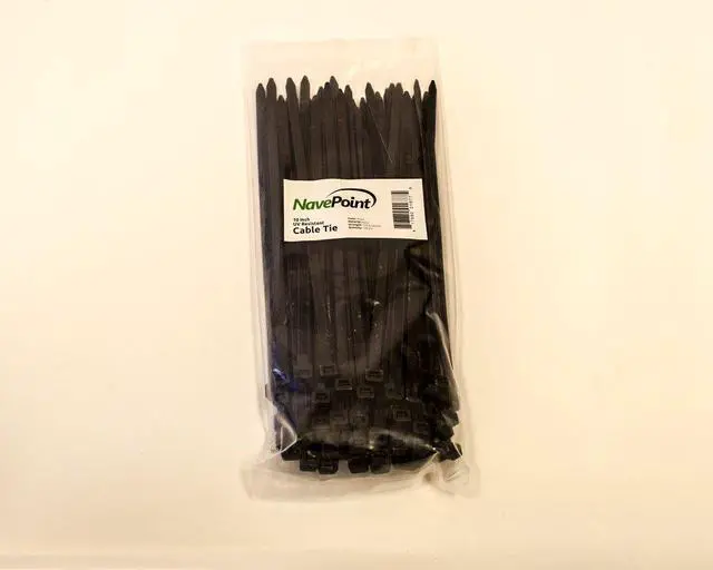 Alt view image 4 of 4 - 10 Inch Nylon UV Resistant Cable Wire Zip Tie 120 lbs - Black 100 Pack Lot Pcs Qty
