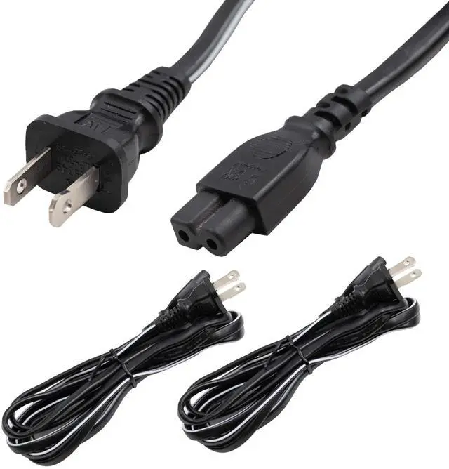 Main image of 6ft (2Pk) 2 Prong C7 Polarized Vizio TV Power Cord Replacement 6, PS2 Power Cord/Polarized AC Power Cord, Compatible with Vizio TV and Playstation1 & 2